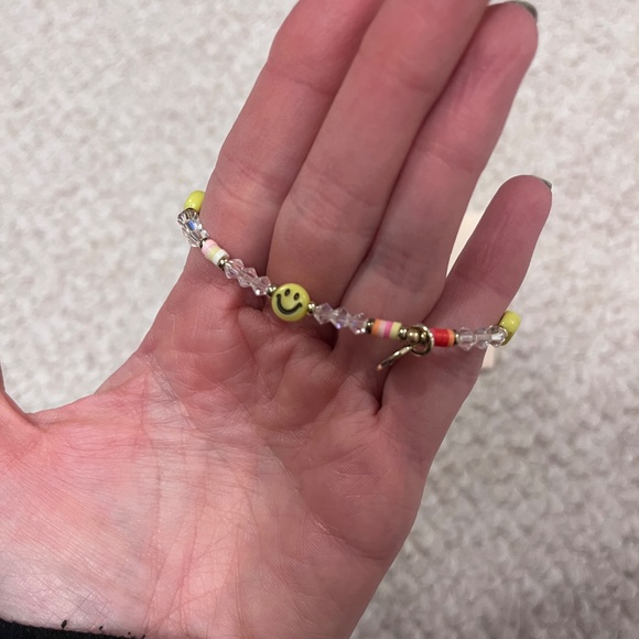 New Little words project "Be Happy" stretch beaded bracelet size S/M - Picture 4 of 5